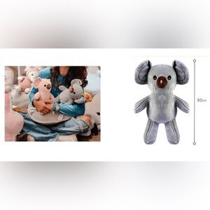 MINISO Cute Gray Koala Bear Plush Stuffed Animal Brown Stiching Soft Toy
